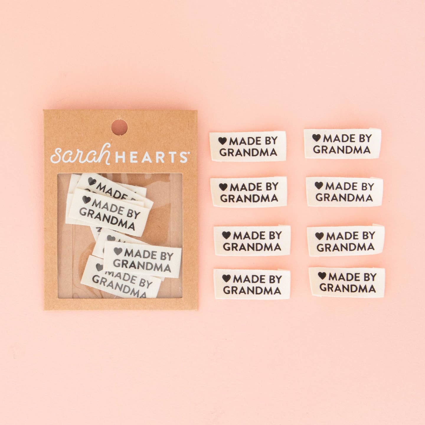 Sarah Hearts - Woven Sewing and Quilting Labels - Made By Grandma