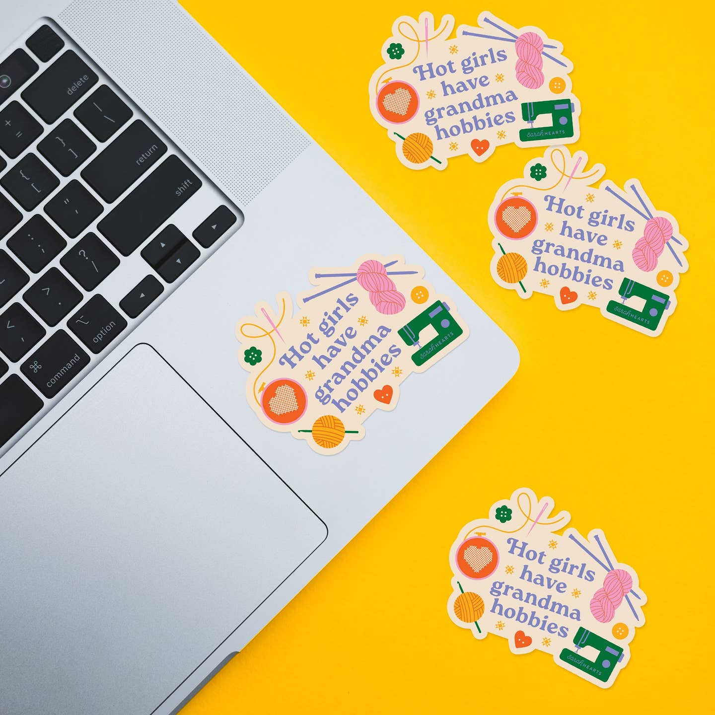 Sarah Hearts - Hot Girls Have Grandma Hobbies Vinyl Sticker