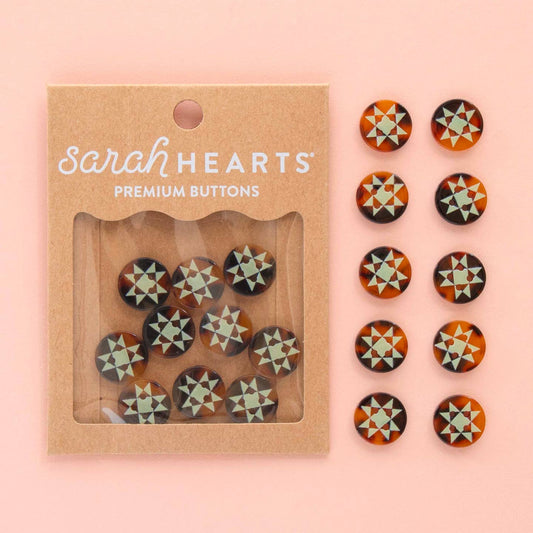 Sarah Hearts - Quilt Star Large 5/8" Buttons