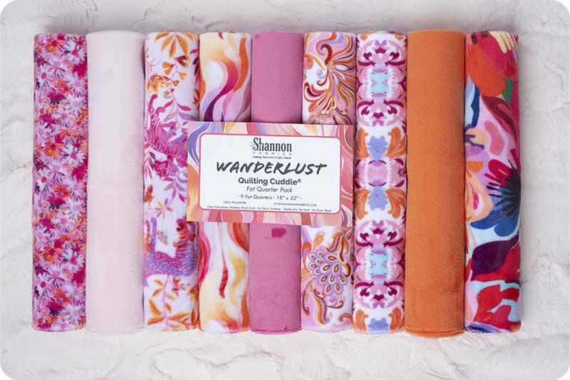Shannon Fabrics Minky - Quilting Cuddle Fat Quarter Bundle - Wanderlust Pink