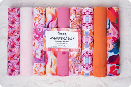 Shannon Fabrics Minky - Quilting Cuddle Fat Quarter Bundle - Wanderlust Pink