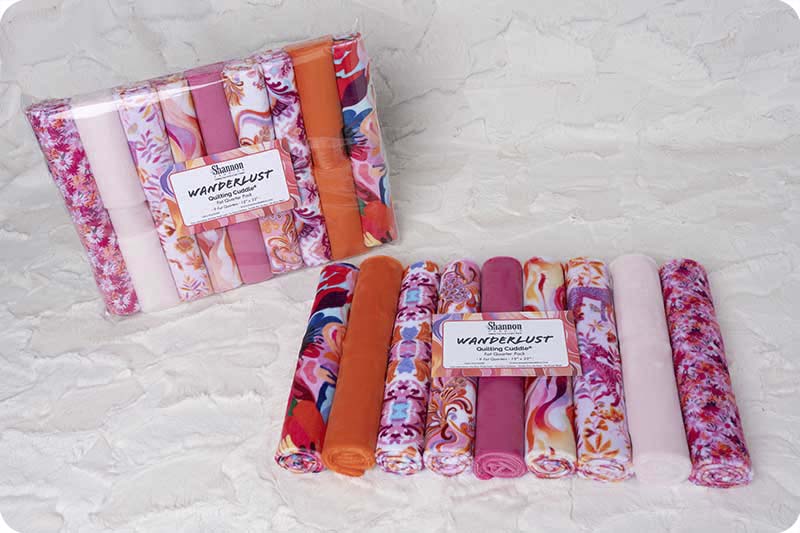 Shannon Fabrics Minky - Quilting Cuddle Fat Quarter Bundle - Wanderlust Pink
