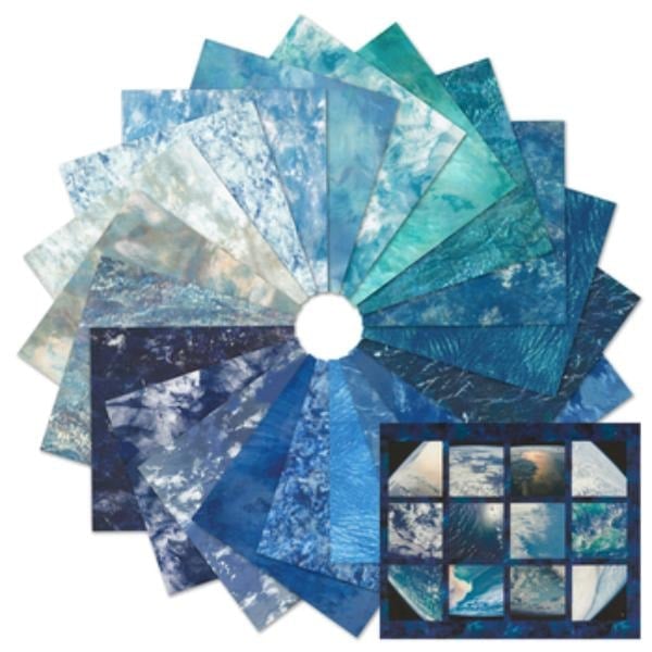 Robert Kaufman - Karen Nyberg - Earth Views Oceans - Factory Cut Fat Quarter Bundle - FQ-2271-21