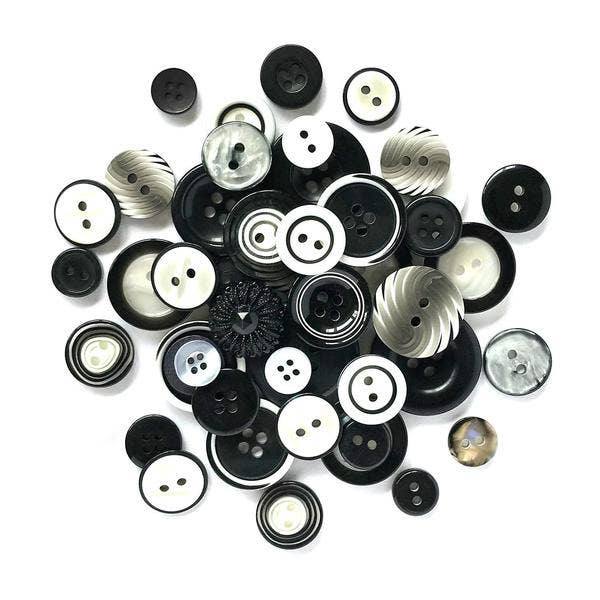 Buttons Galore And More - Habdashery Buttons - Black And White