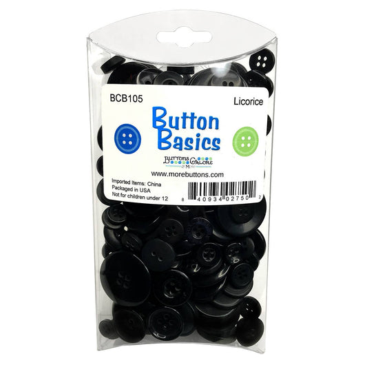 Buttons Galore and More - Button Basics Colorful Craft And Sewing Buttons - Licorice