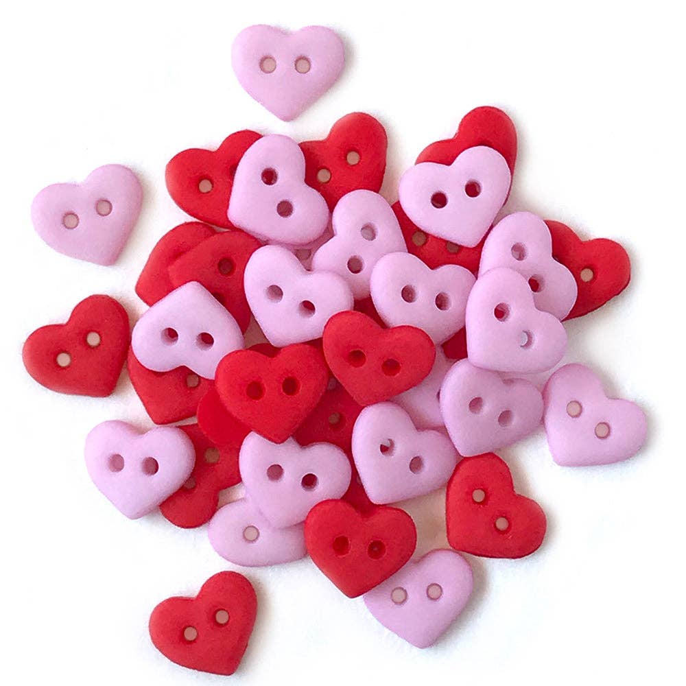 Buttons Galore and More - Red And Pink Hearts