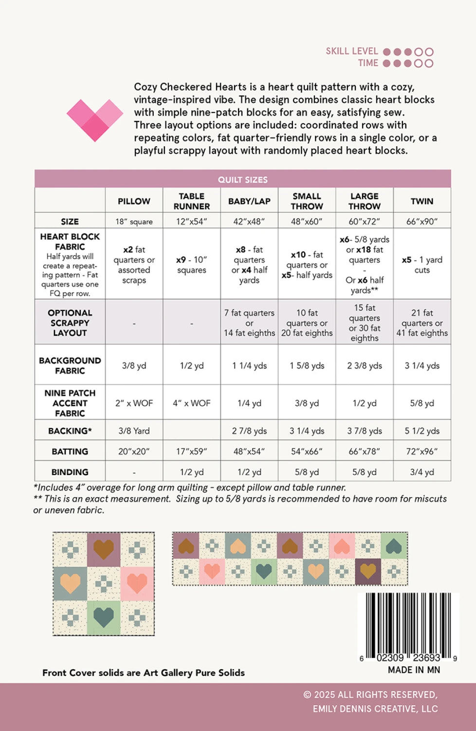 Cozy Checkered Hearts Quilt Pattern By Quilty Love