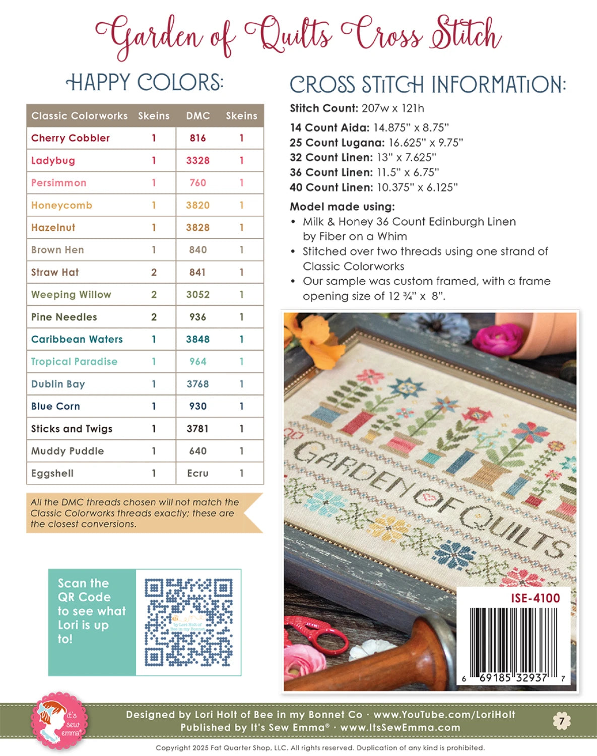 Garden Of Quilts Cross Stitch Pattern By Its Sew Emma