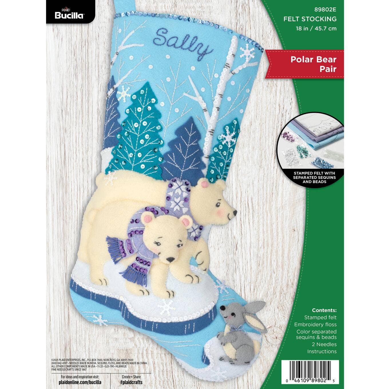 Bucilla - Seasonal Felt Stocking Kit - Polar Bear Pair