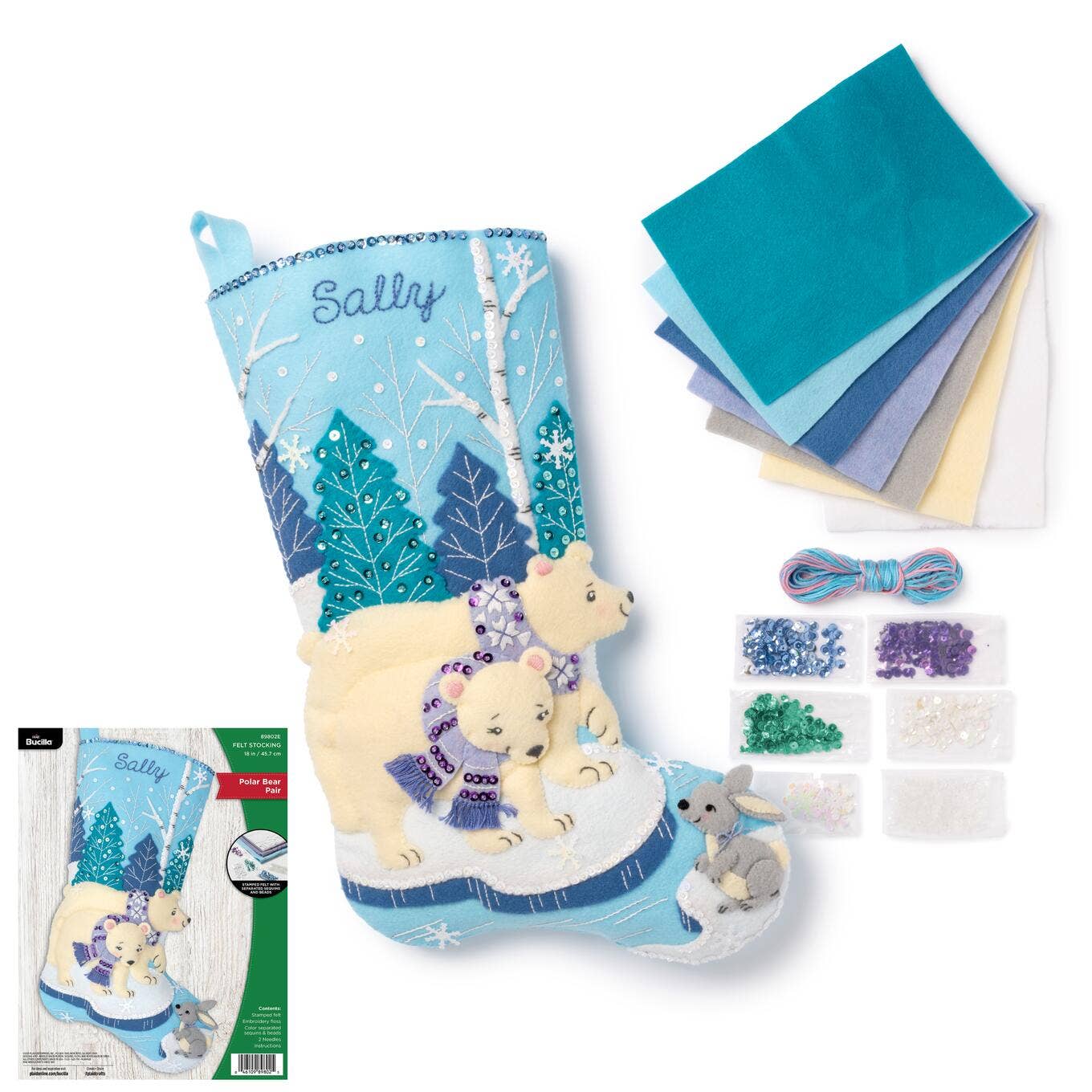 Bucilla - Seasonal Felt Stocking Kit - Polar Bear Pair