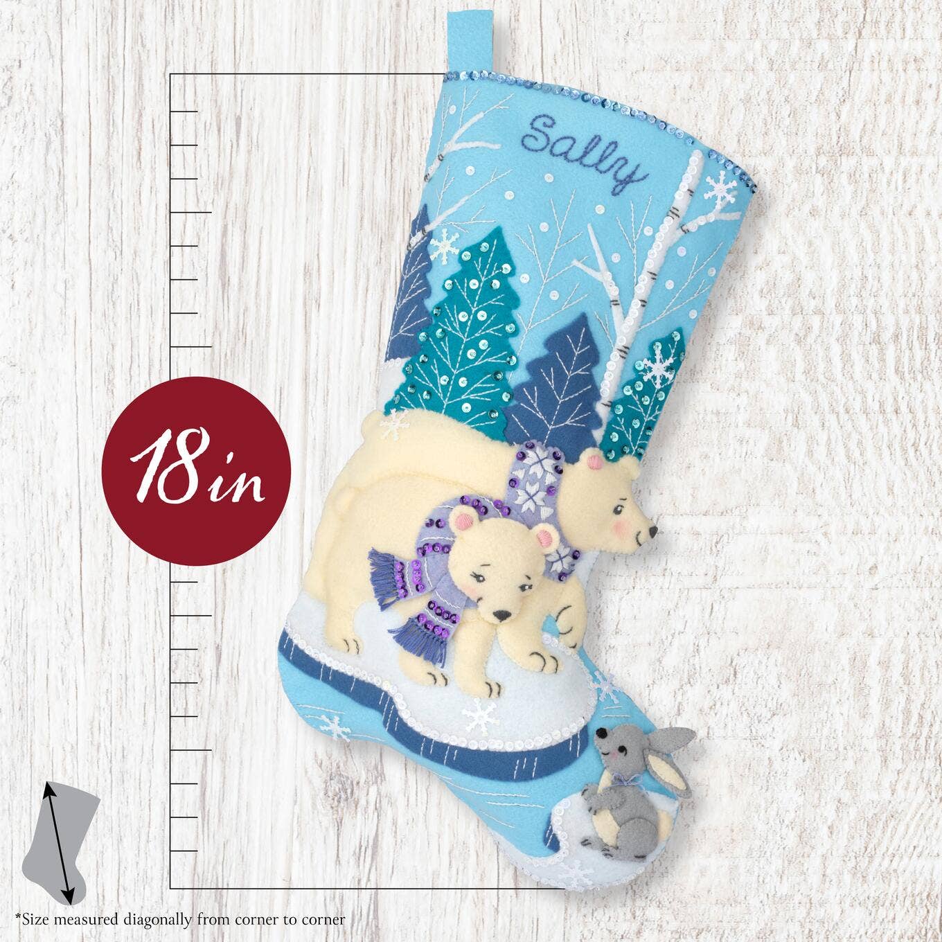 Bucilla - Seasonal Felt Stocking Kit - Polar Bear Pair