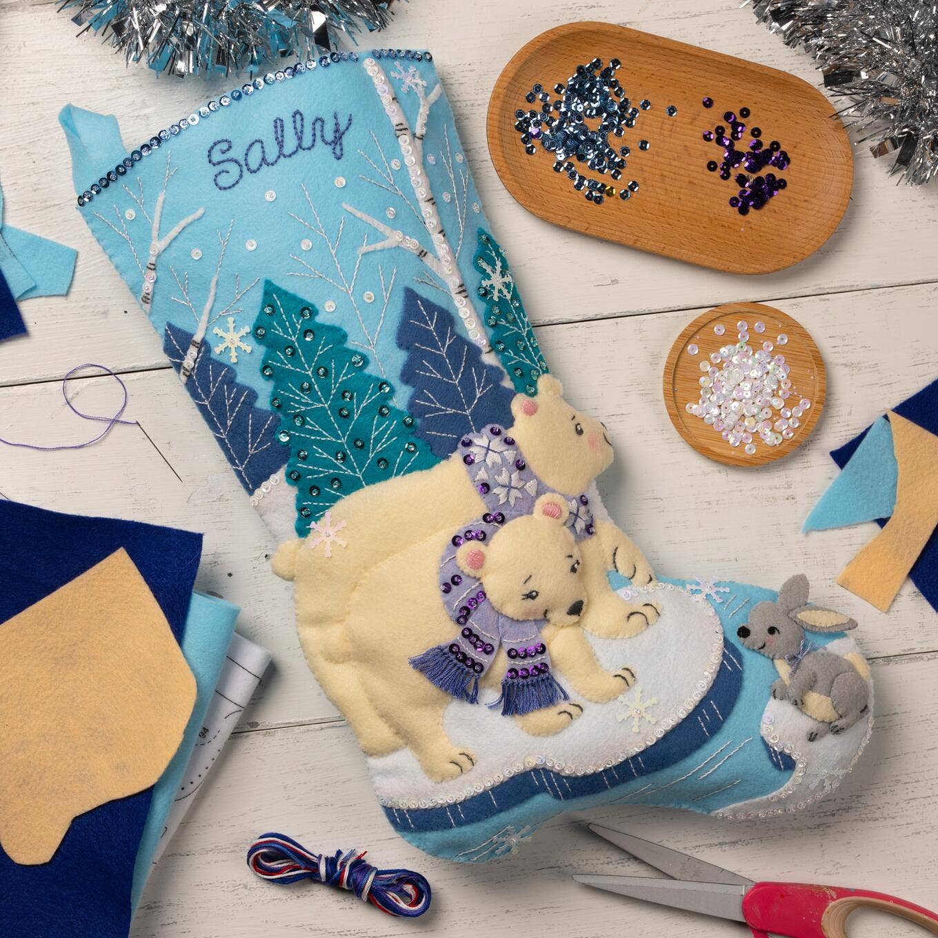 Bucilla - Seasonal Felt Stocking Kit - Polar Bear Pair