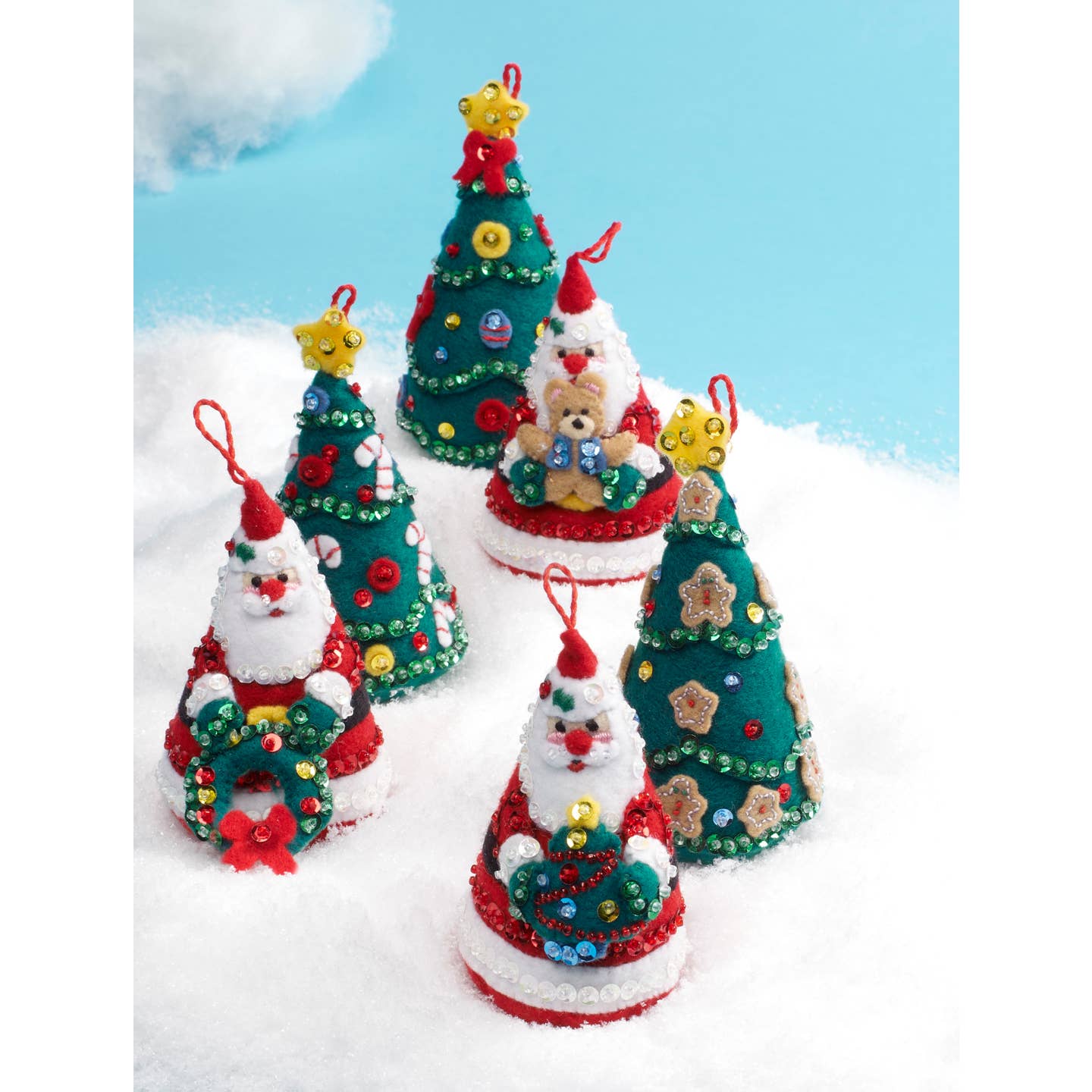 Bucilla - Seasonal Christmas Tree Felt Ornament Kit - Santa's Tree Trasures