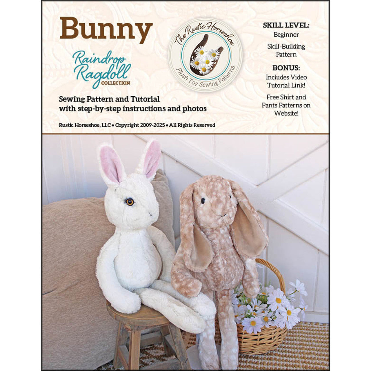 Raindrop Ragdoll Bunny Rabbit Plushie Pattern By The Rustic Horseshoe