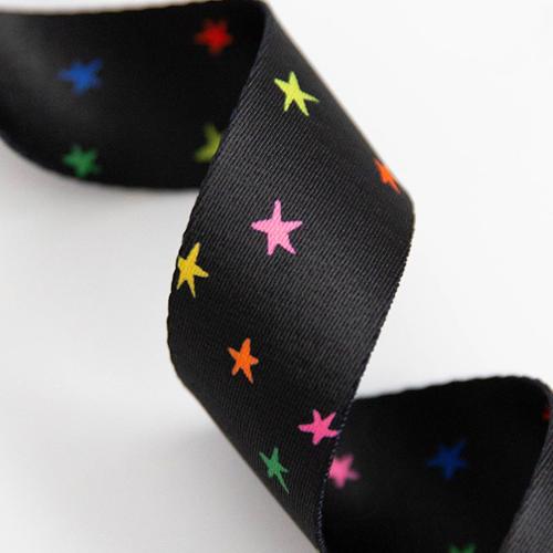 Starry Webbing Vivid Black 1.5" SSCWEB 31 Stitch Supply Co - By the Yard
