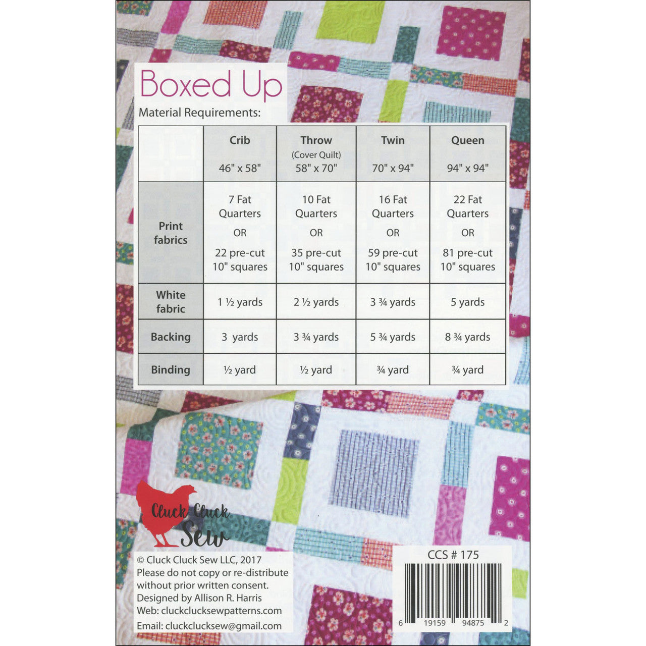 Boxed Up Quilt Pattern By Cluck Cluck Sew