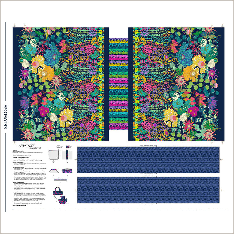 PREORDER - Windham - Sally Kelly - Sunshine - Carry All Canvas Bag Panel - 54984DCP-X Multi - Expected Release April 2026