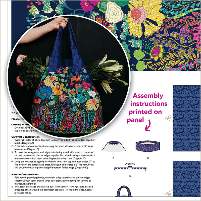 PREORDER - Windham - Sally Kelly - Sunshine - Carry All Canvas Bag Panel - 54984DCP-X Multi - Expected Release April 2026