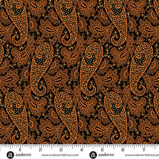PREORDER - Andover - Nightfall - Paisley Black And Orange - A-10203-K - Expected Arrival April 2026
