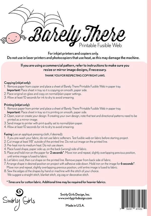 Swirly Girls Barely There Printable Fusible Web
