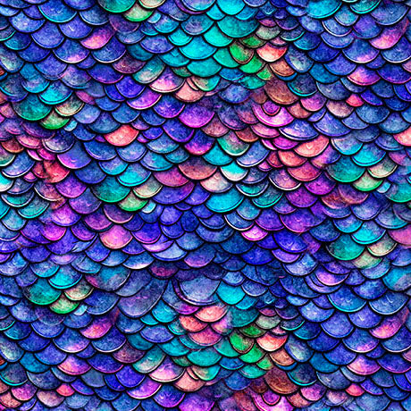 QT Fabrics - Dragon's Song - Dragon Scales - Royal - 31156-Y