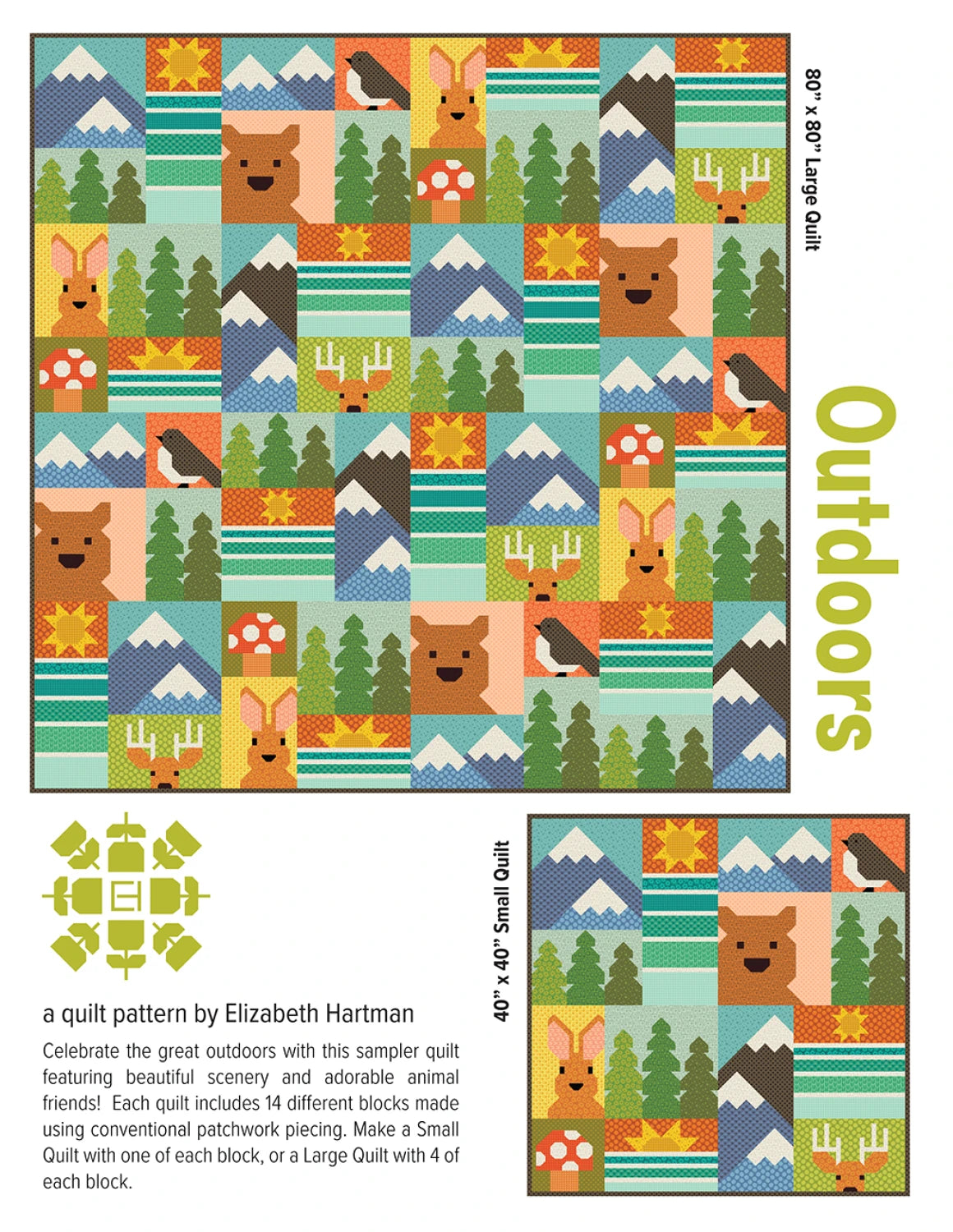 Outdoors Quilt Pattern By Elizabeth Hartman