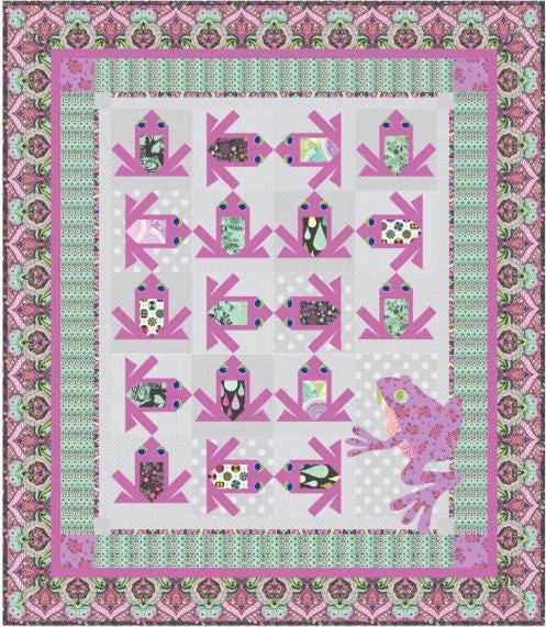 PREORDER - Tula Pink - Prince Charming Deja Vu - You Must Be Croaking Quilt Kit - Pattern By Java House - Ships July 2026
