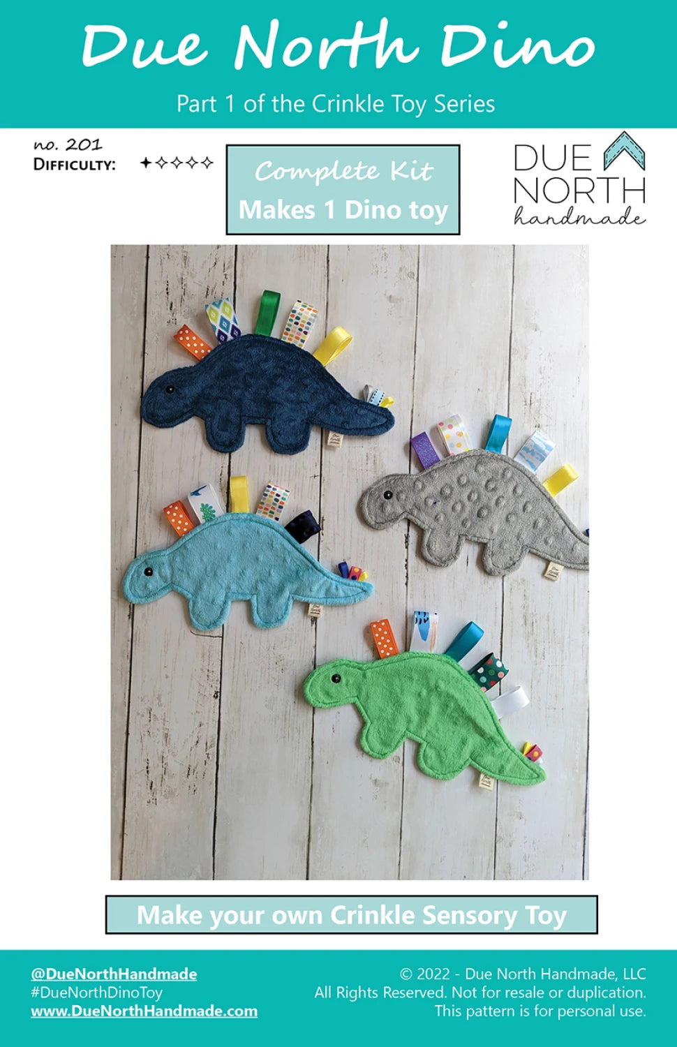 Due North Dino Crinkle Toy Kit