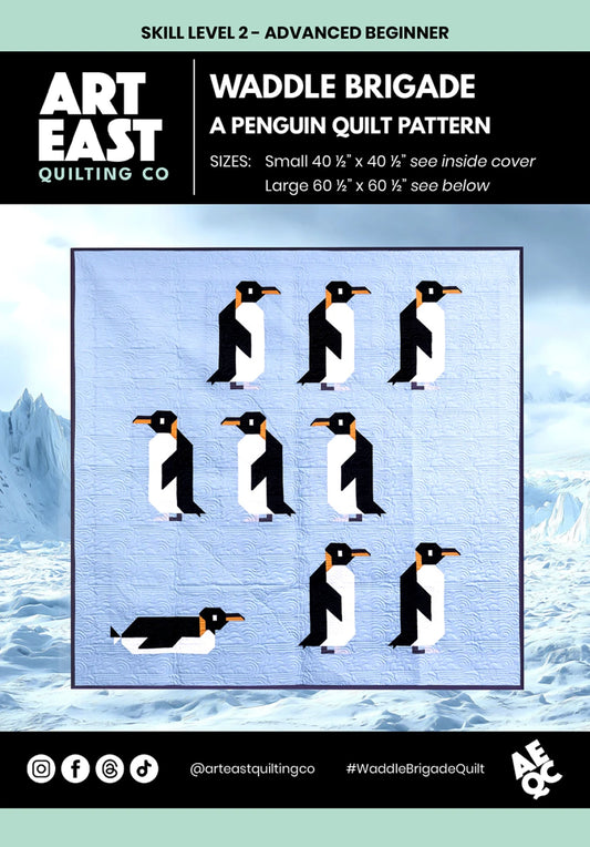 Waddle Brigade Penguin Quilt Pattern By Art East Quilting Co