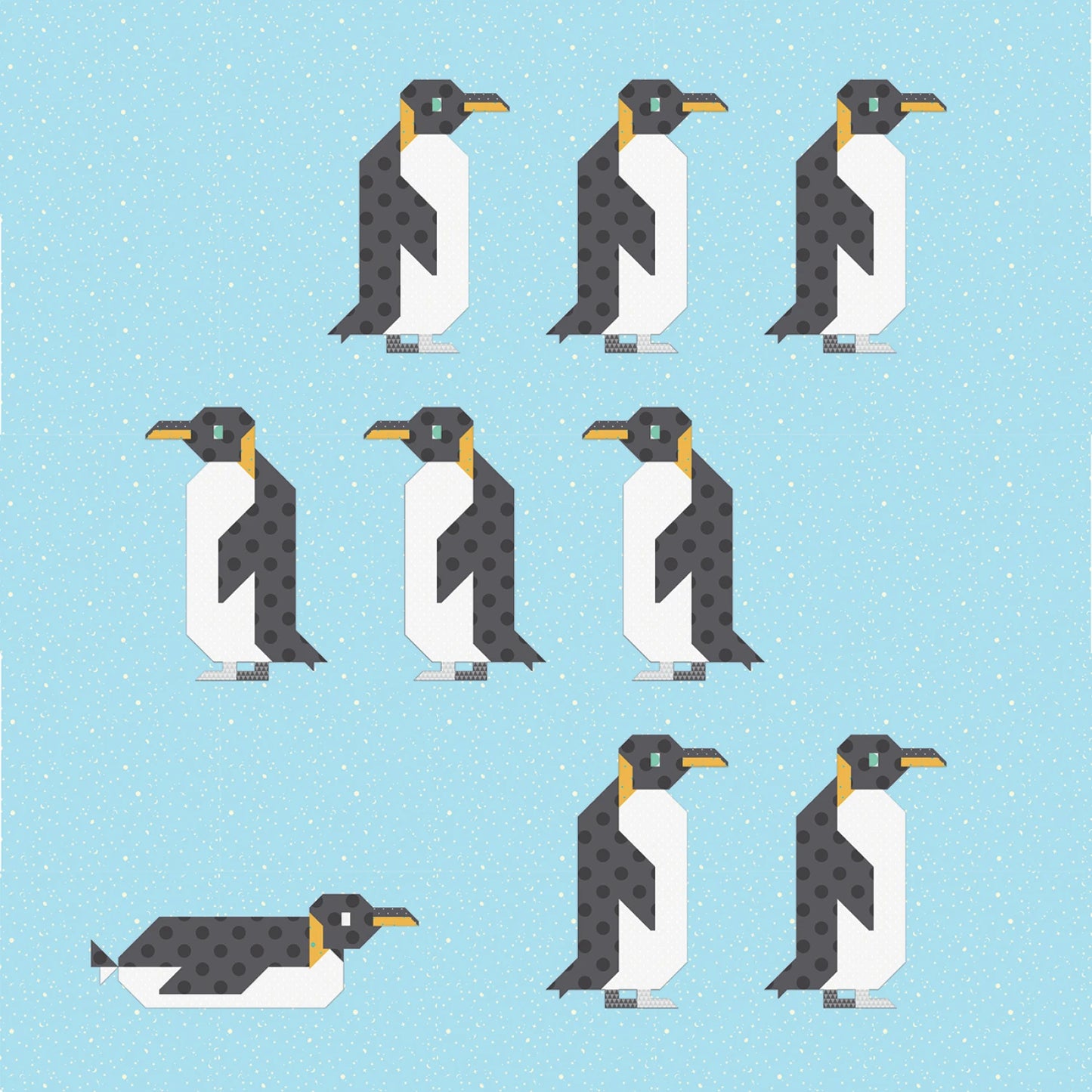 Waddle Brigade Penguin Quilt Pattern By Art East Quilting Co