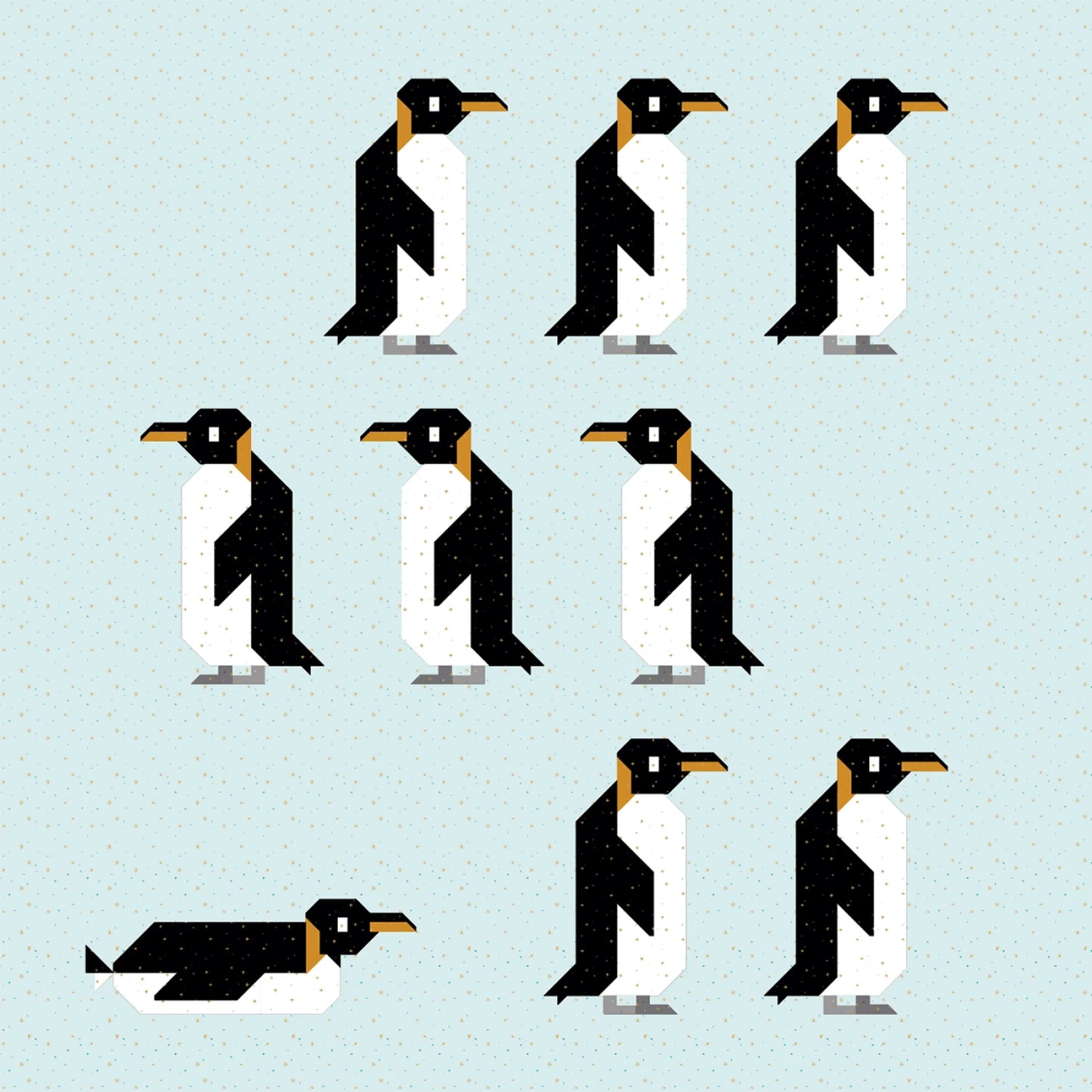 Waddle Brigade Penguin Quilt Pattern By Art East Quilting Co