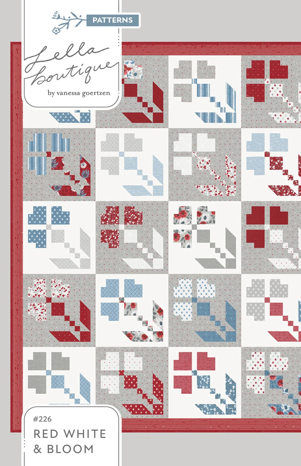 Red White And Bloom Quilt Pattern By Lella Boutique