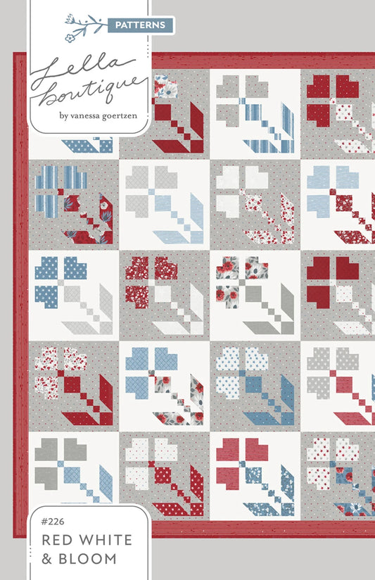 Red White And Bloom Quilt Pattern By Lella Boutique