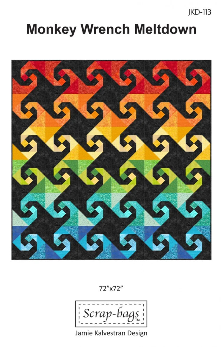 Monkey Wrench Meltdown Quilt Pattern By Jamie Kalvestran Designs