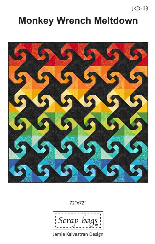 Monkey Wrench Meltdown Quilt Pattern By Jamie Kalvestran Designs
