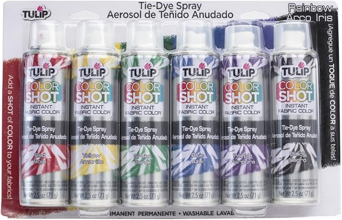Tulip Color Shot Instant Fabric Color Tie Dye Spray - Rainbow 6 Pack