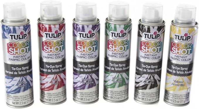 Tulip Color Shot Instant Fabric Color Tie Dye Spray - Rainbow 6 Pack