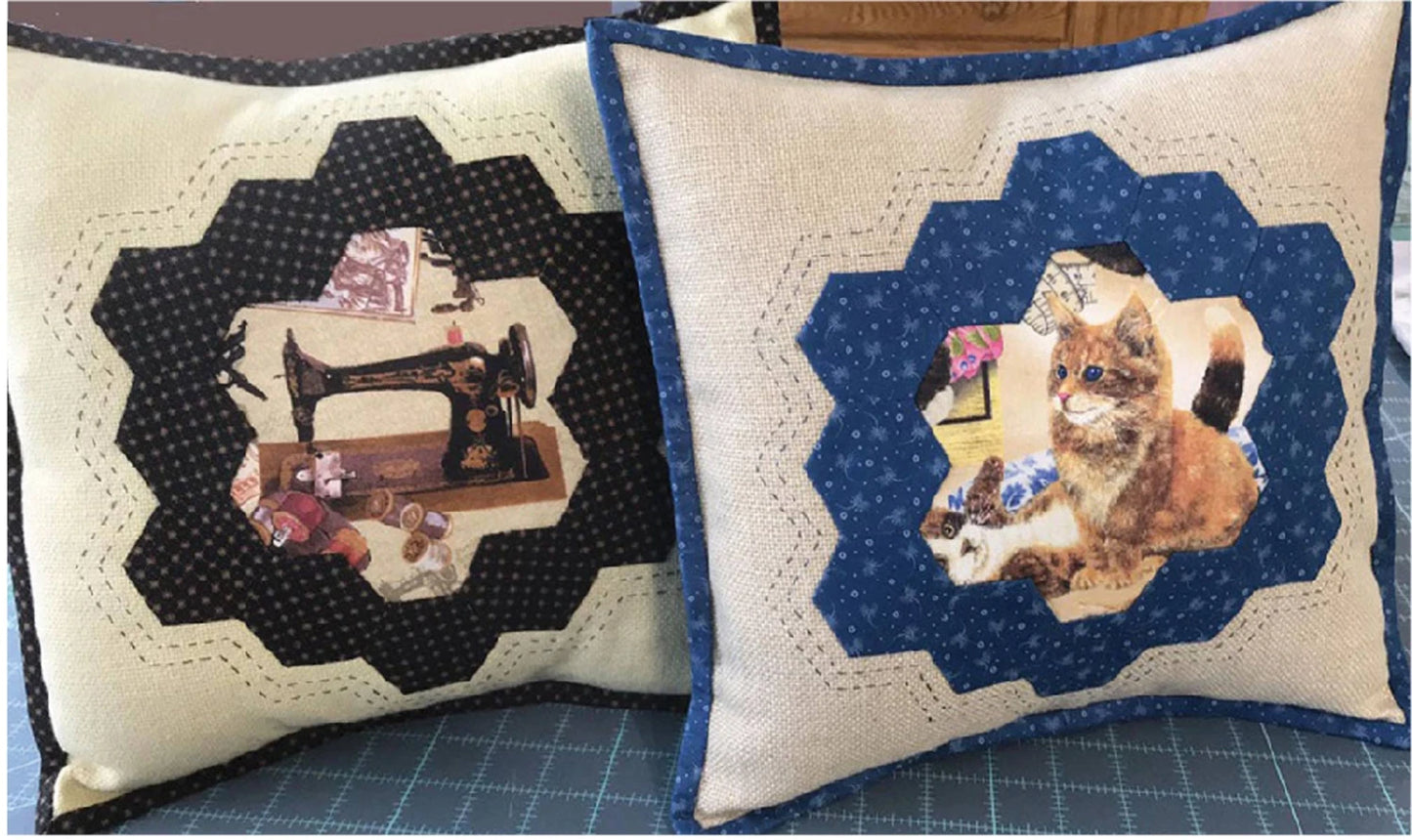 Hexagon Frame Pillow Pattern By Cut Loose Press
