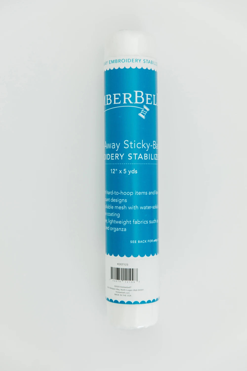 Kimberbell Sticky Back Wash Away 12" x 5 Yards Embroidery Stabilizer