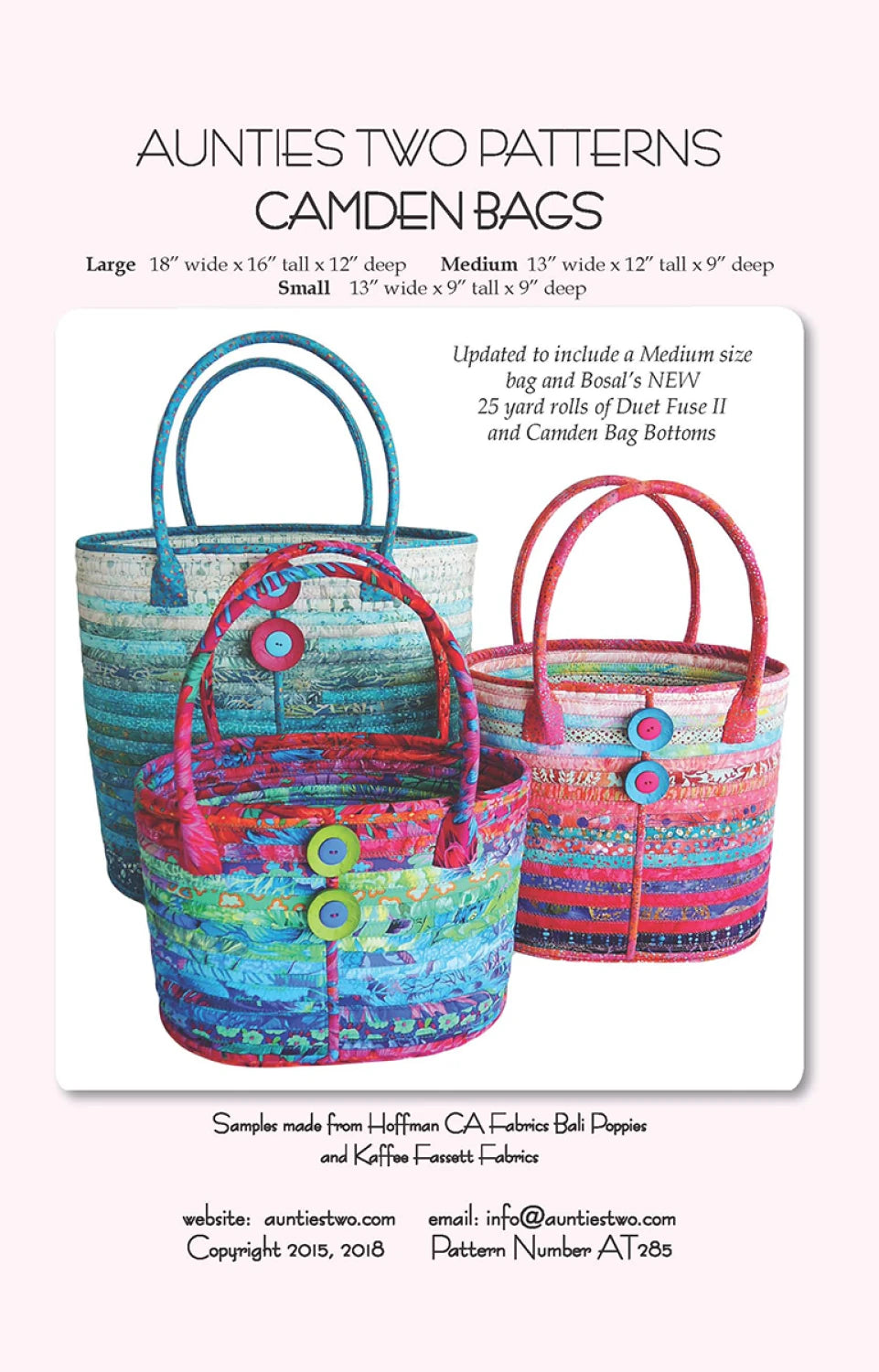 Camden Bags Pattern By Aunties Two
