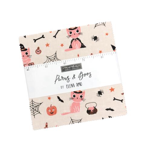 Preorder - Moda - Elena Amo - Purrs and Boos - Halloween Charm Pack 5" Squares - Expected Release May 2026