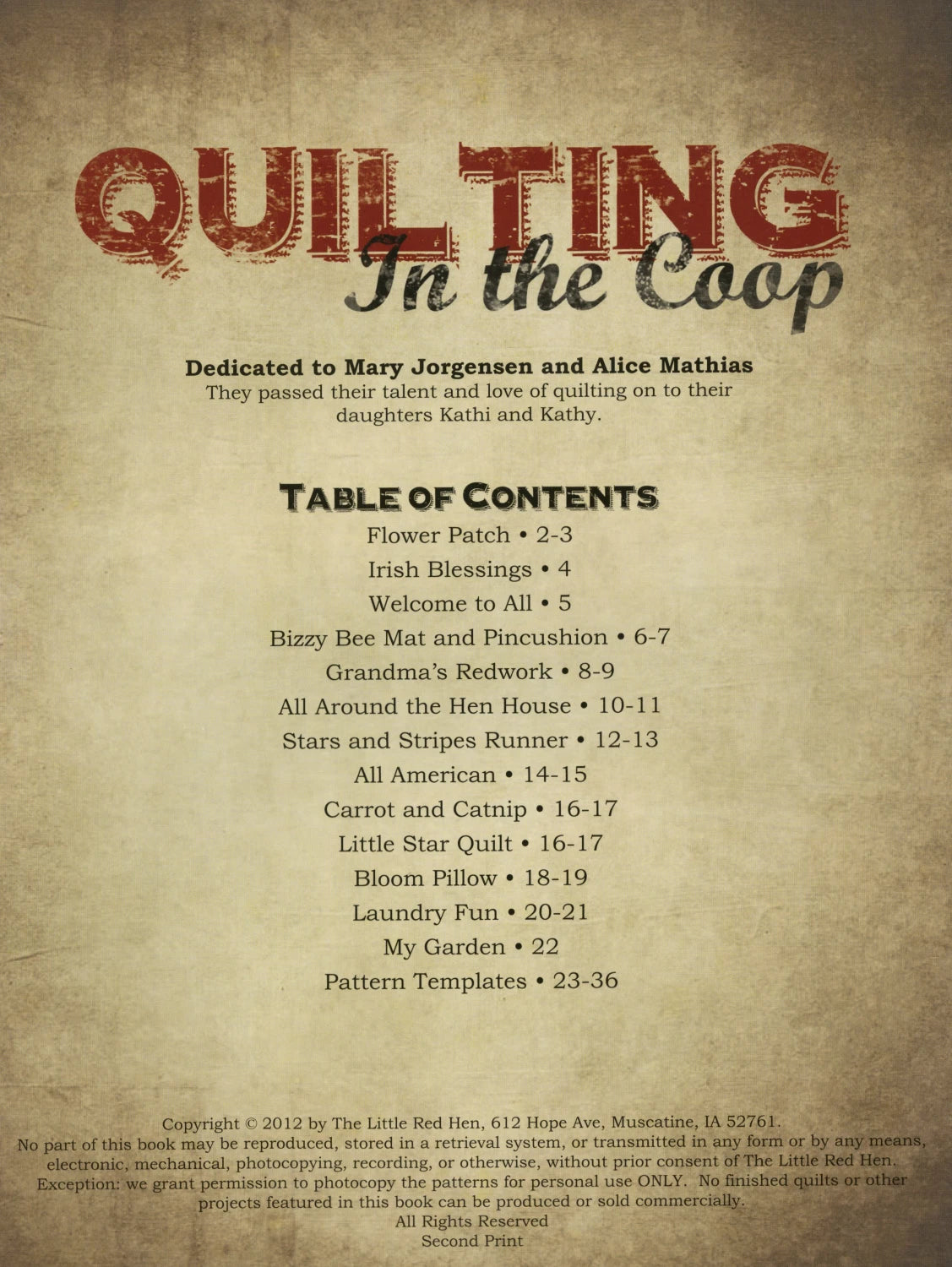 Quilting In The Coop Book By The Little Red Hen