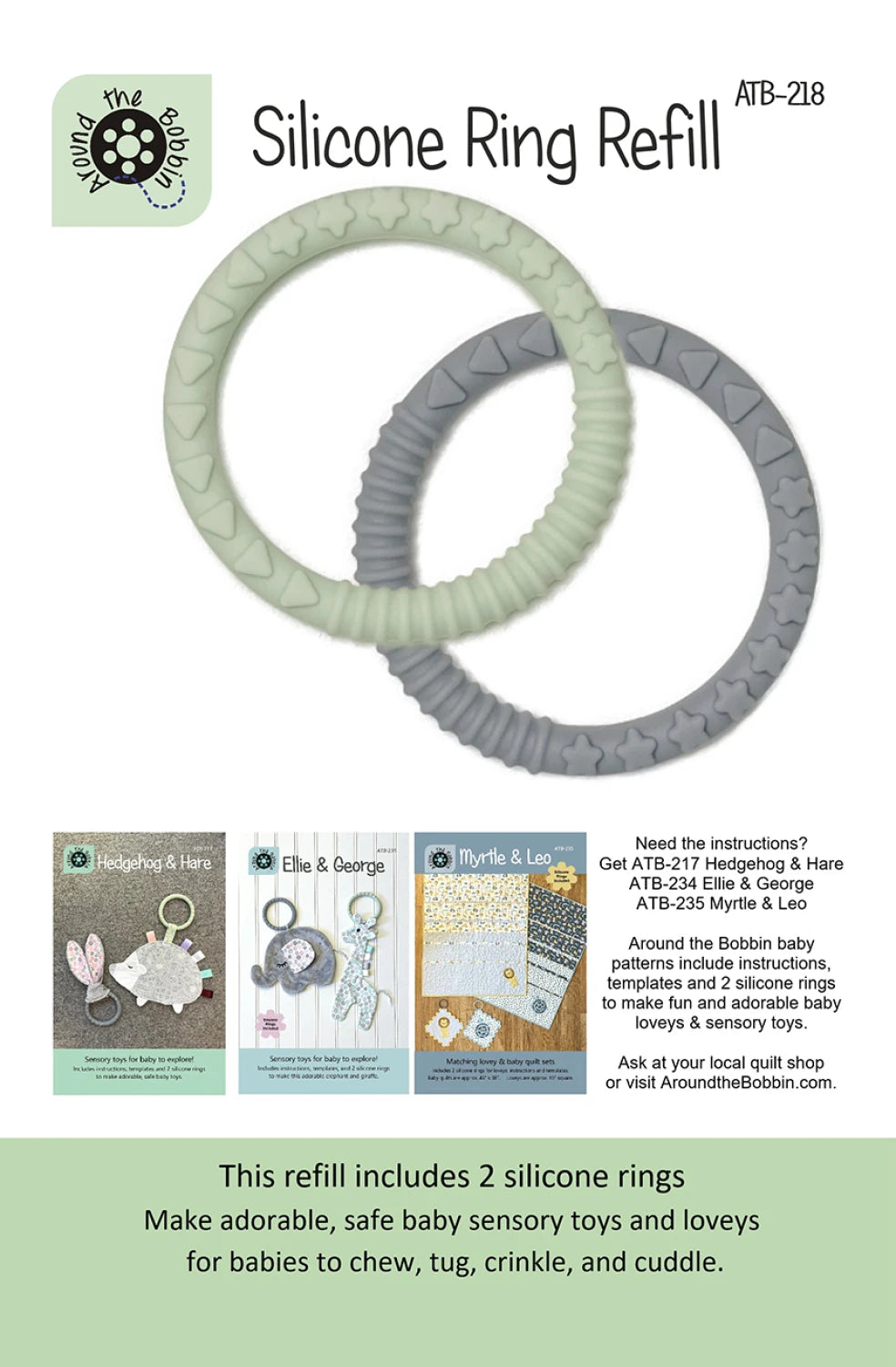 Around The Bobbin Silicone Ring Refill For Baby Sensory Toys