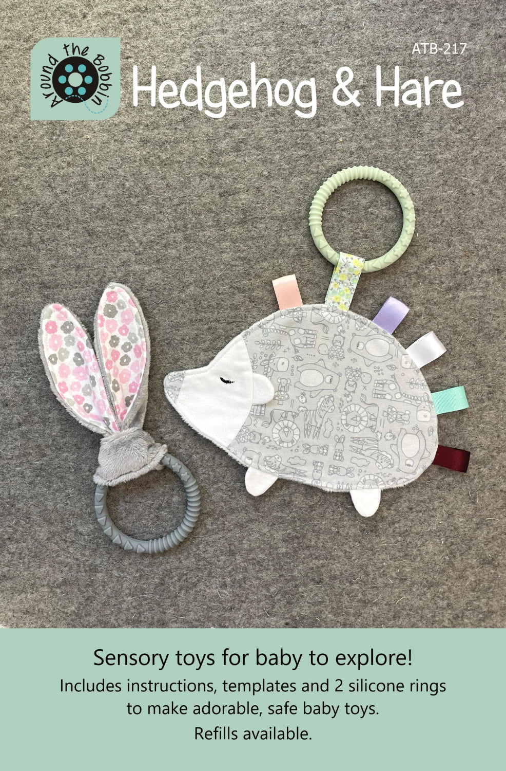 Hedgehog and Hare Baby Sensory Toys Pattern By Around The Bobbin