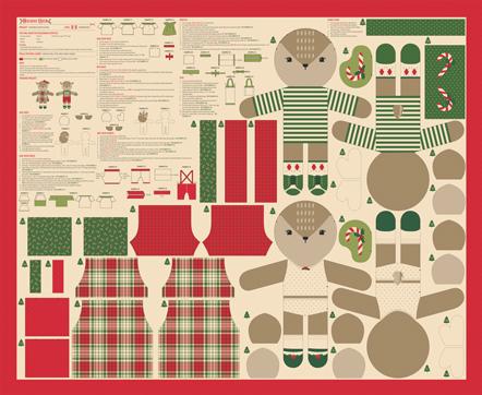 Preorder - Moda - Stacy Iest Hsu - Holiday Cheer - Christmas Reindeer Stuffies Panel - 20979 11 - Ships May 2026