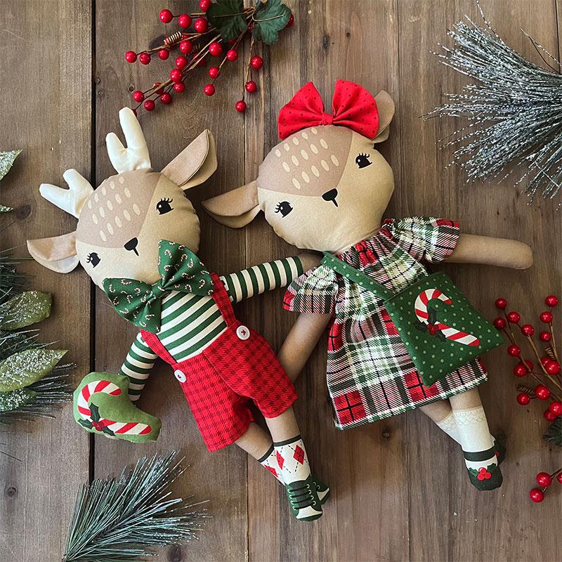 Preorder - Moda - Stacy Iest Hsu - Holiday Cheer - Christmas Reindeer Stuffies Panel - 20979 11 - Ships May 2026