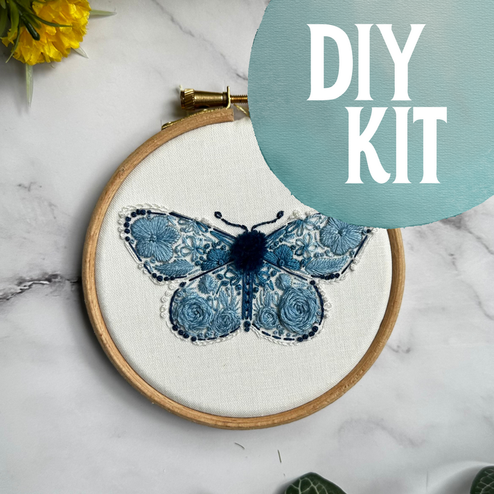 Nest Embirdery - Karner Blue Butterfly Mini Embroidery Kit