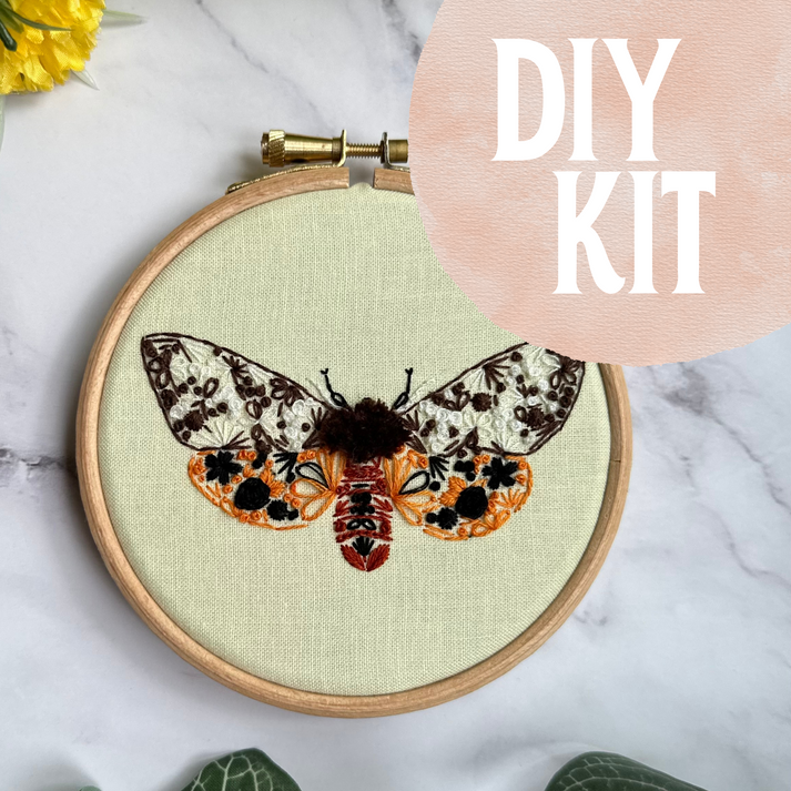 Nest Embirdery - Garden Tiger Moth Mini Embroidery Kit