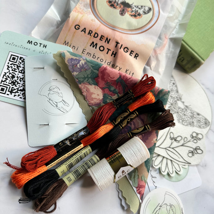Nest Embirdery - Garden Tiger Moth Mini Embroidery Kit