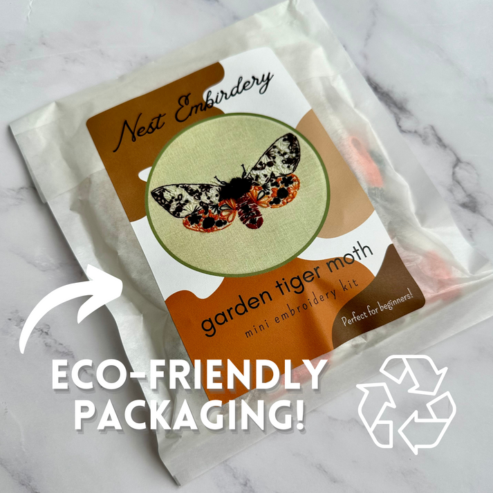 Nest Embirdery - Garden Tiger Moth Mini Embroidery Kit
